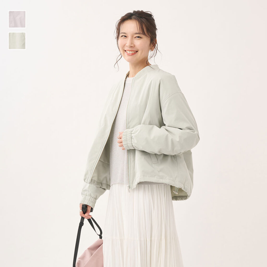 春を先取り！雨や汚れに強い【すごナノ撥水】のきれいめ薄綿ジップブルゾン