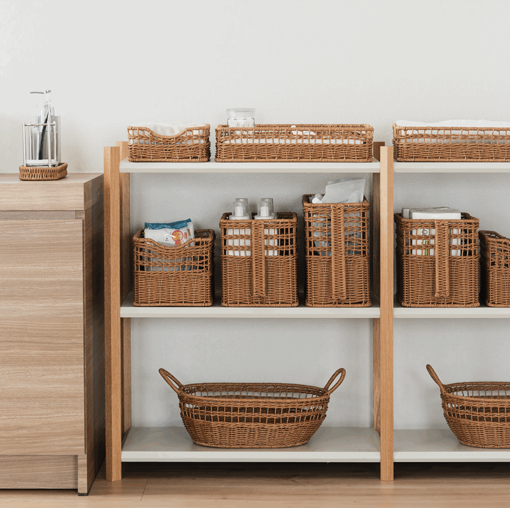 【見せる収納を楽しもう。水洗いOKなラタン調バスケット全7種が登場】