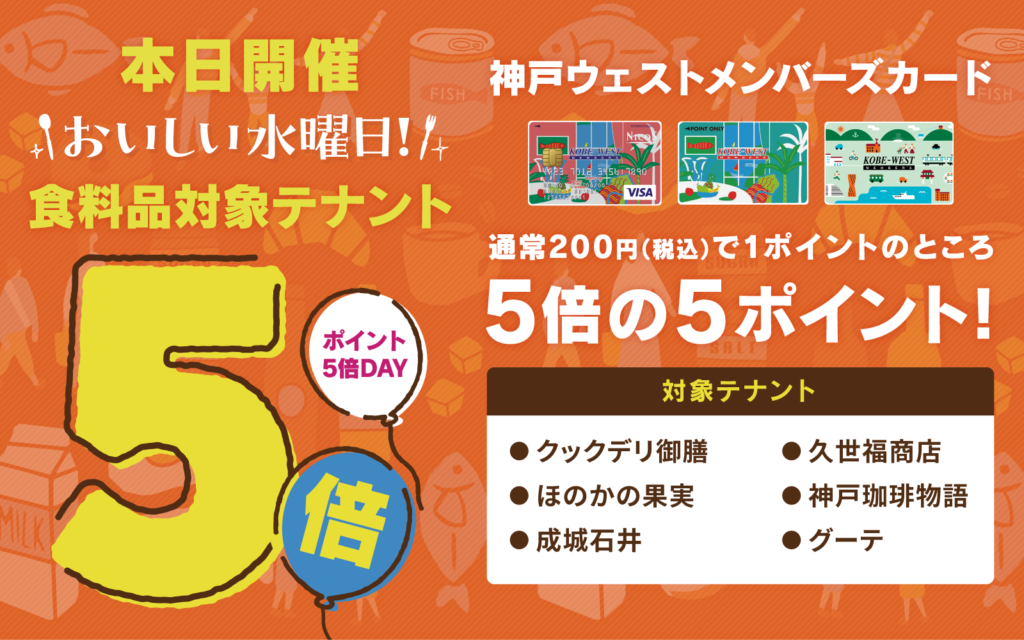 おいしい水曜日 ポイント5倍デー